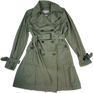Marc New York by Andrew Marc Olive Green Belted Trench Coat | Size M